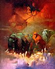 Frank Frazetta Downward to the Earth painting